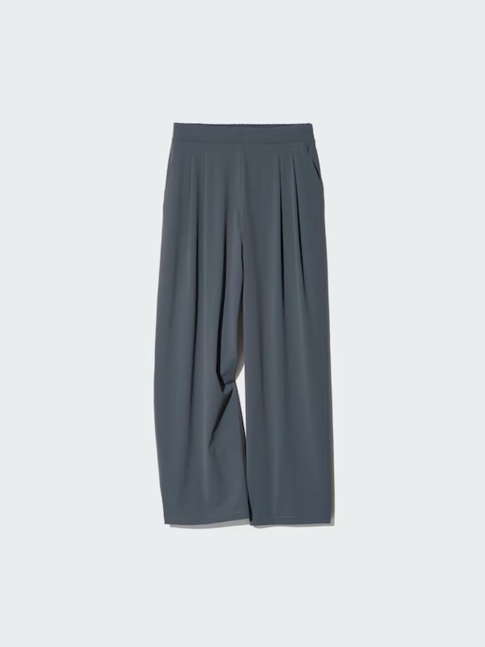 Uniqlo Straight-Leg Wide Pants in Slate Gray SIZE Small